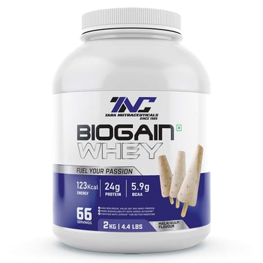 Tara Nutraceuticals Biogain Whey,  4.4 lb  Malai Kulfi 