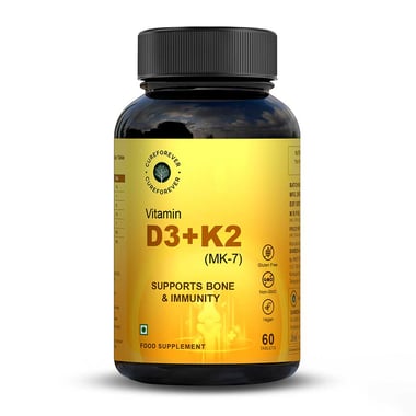 CUREFOREVER Vitamin D3 + K2 (MK-7), 60 tablet(s) Unflavoured