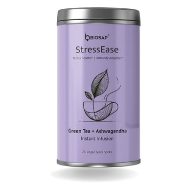 BIOSAP StressEase, Green Tea + Ashwagandha 25 Stick(s)