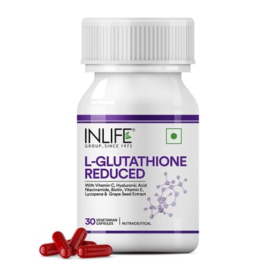 INLIFE Glutathione Reduced with Vitamin C, Milk Thistle,  Unflavoured  30 veggie capsule(s) 