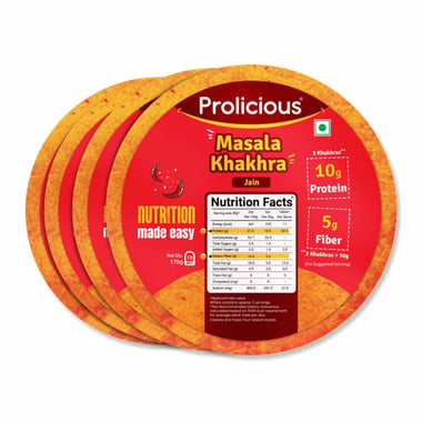 Prolicious Khakhra,  Desi Masala (Pack of 4)  170 g 