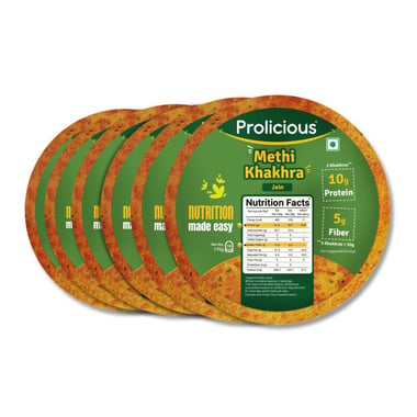Prolicious Khakhra, Methi (Pack of 6) 170 g