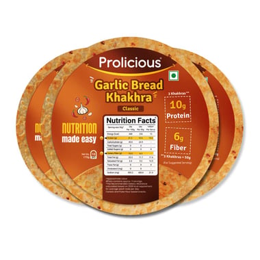 Prolicious Khakhra, Garlic Bread (Pack of 3) 170 g