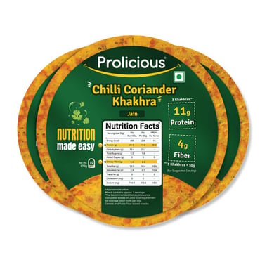 Prolicious Khakhra,  Chilli Coriander (Pack of 3)  170 g 