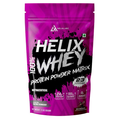 Helixlabz Helix 100% WHEY Protein Powder Matrix,  2 lb  Rich Chocolate 