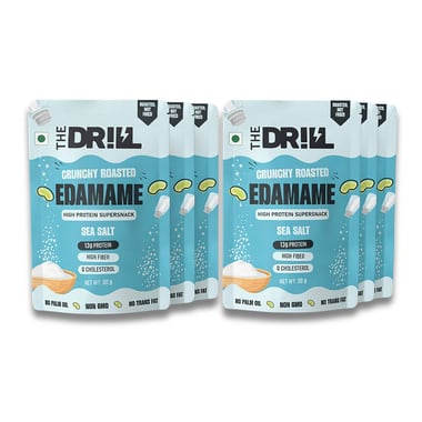 The Drill Crunchy Roasted Edamame, Sea Salt (Pack of 6) 30 g