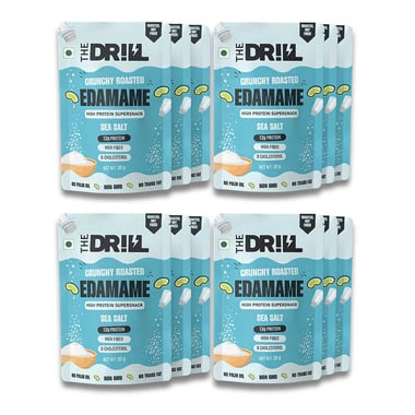 The Drill Crunchy Roasted Edamame, Sea Salt (Pack of 12) 30 g