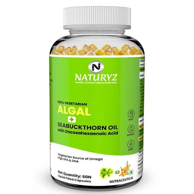 Naturyz Omega 3 Algae + Sea Buckthorn Oil, 60 veggie capsule(s)
