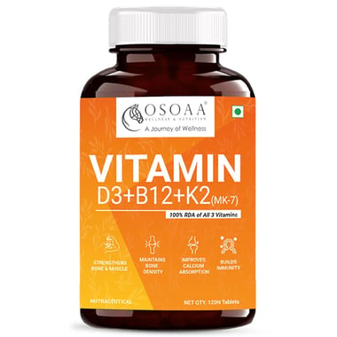 Osoaa Vitamin D3+B12+K2(MK-7),  120 tablet(s)  Unflavoured 