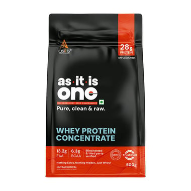 AS-IT-IS Nutrition Whey Protein Concentrate 80%, 1.1 lb Unflavoured