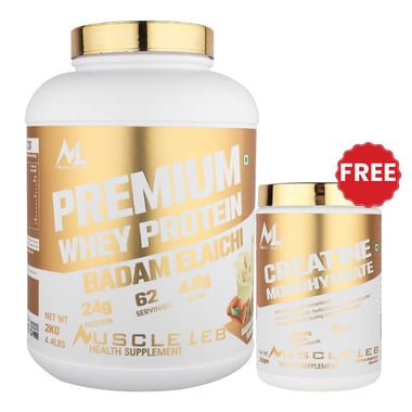 Muscle Leb Premium Whey Protein,  4.4 lb  Badam Elaichi 
