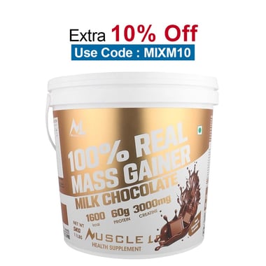 Muscle Leb 100% Real Mass Gainer,  11 lb  Milk Chocolate 