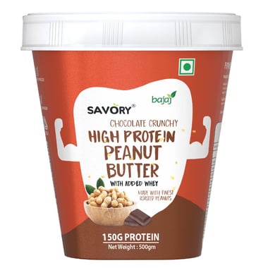 Savory Chocolate High Protein Peanut Butter,  500 g  Crunchy 