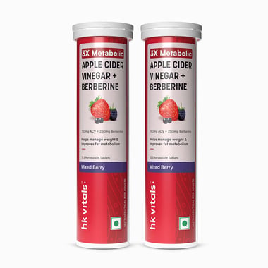 HealthKart HK Vitals 3x Metabolic  ACV + Berberine Effervescent,  30 tablet(s)  Mixed Berry 