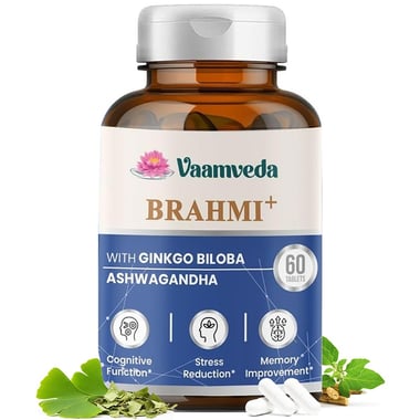 Vaamveda Brahmi+ with Ginkgo Biloba & Ashwagandha, 60 tablet(s)