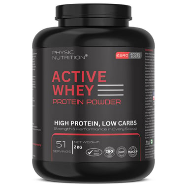 Physic Nutrition Active Whey Protein Powder, 4.4 lb Strawberry