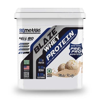 Getmymettle Blaze Whey Protein, 8.8 lb Malai Kulfi