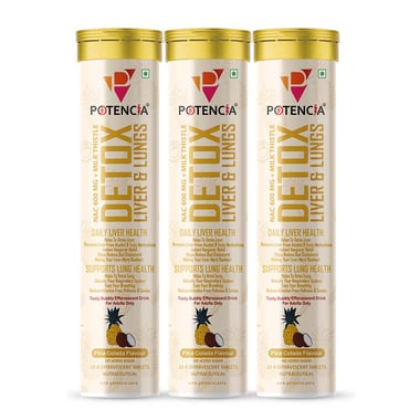 Potencia Detox Liver & Lungs Effervescent Pina Colada, 45 tablet(s)