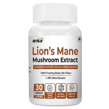 NutriJa Lion's Mane Mushroom Extract 1000mg,  30 capsules 