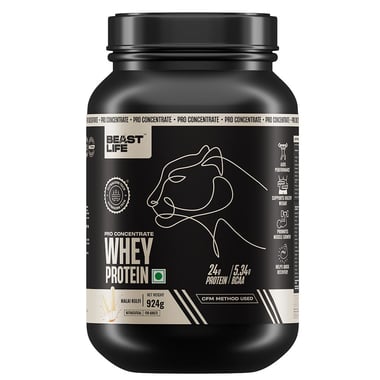 BeastLife Pro Concentrate Whey Protein, 2.03 lb Malai Kulfi