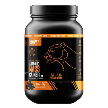 BeastLife Anabolic Mass Gainer,  2.2 lb  Belgian Chocolate 