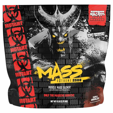 Mutant Mass Extreme 2500 Muscle Mass Gainer, 6 lb Triple Chocolate