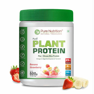 Pure Nutrition Pure Plant Protein,  1.1 lb  Banana Strawberry 