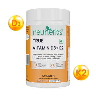 Neuherbs True Vitamin D3 + K2, 120 tablet(s) Unflavoured