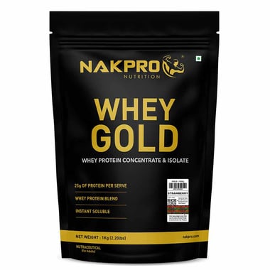 Nakpro Whey Gold Protein Concentrate,  2.2 lb  Strawberry 