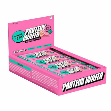 Yogabar Protein Wafer (10g Protein),  10 bar(s)  Strawberry Pop 