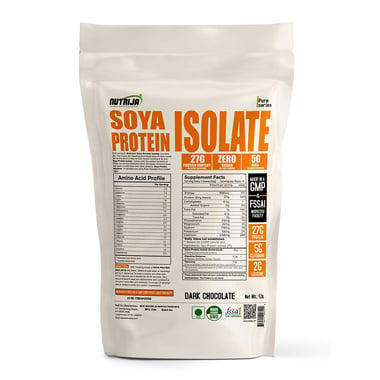 NutriJa Soya Protein Isolate 90%,  1 lb  Dark Chocolate 