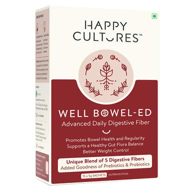 Happy Cultures Well Bowel-ed Advanced Daily Digestive Fiber, 15 sachets/pack