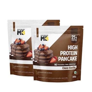MuscleBlaze High Protein Pancake 200g x 2 Pack Choco Vanilla