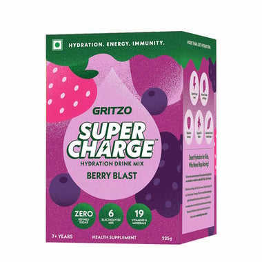Gritzo Supercharge Hydration Drink Mix, 15 Piece(s)/Pack Berry Blast