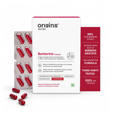 Origins Nutra Berberine 500mg,  28 capsules 