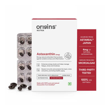 Origins Nutra Astaxanthin 4mg,  28 softgels 