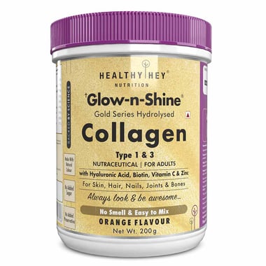 HealthyHey Nutrition Gold Series Hydrolysed Bovine Collagen Type 1 & 3, 200 g Orange