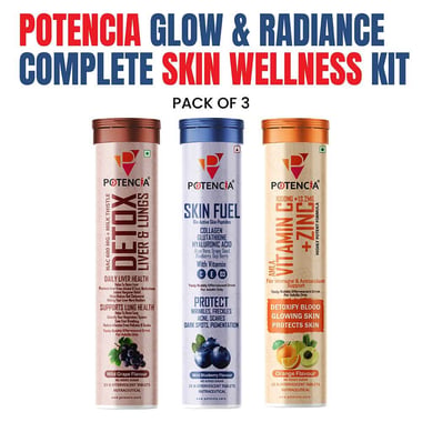 Potencia Skin Wellness Kit,  3 Piece(s)/Pack  Detox(Wild Grape)+Skin Fuel(Mint Blueberry)+Vitamin C(Orange) 