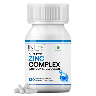 INLIFE Chelated Zinc Complex, 120 veggie capsule(s)