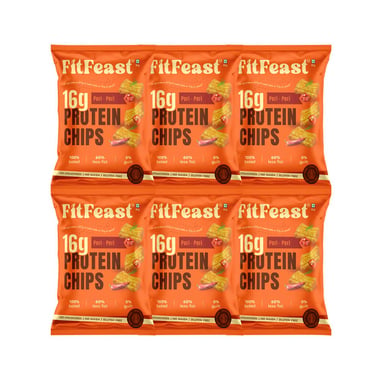 FitFeast Protein Chips, 60 g Peri - Peri (Pack of 6)