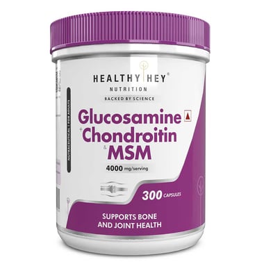 HealthyHey Nutrition Glucosamine Chondroitin and MSM,  300 capsules 