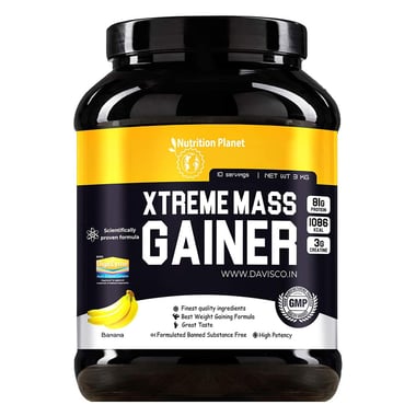 Nutrition Planet Xtreme Mass Gainer with Added DigeZyme, 6.6 lb Banana