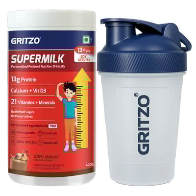 Supermilk Height+ for Boy 13+ years 400g Cafe Mocha and Shaker Combo