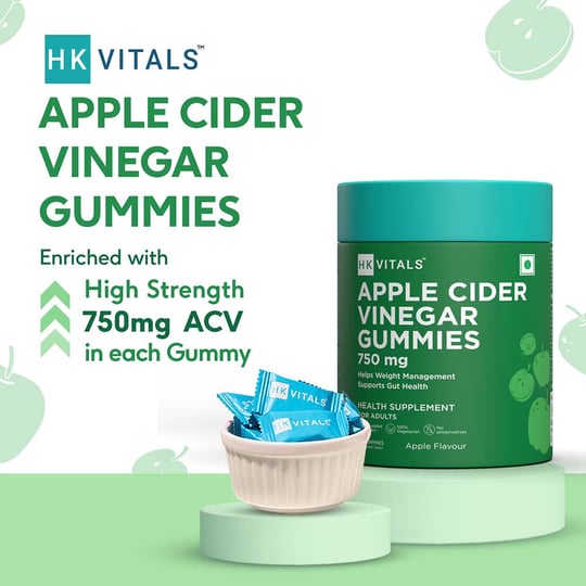 6 - HK Vitals ACV (750mg) by HealthKart, 30 gummies Apple
