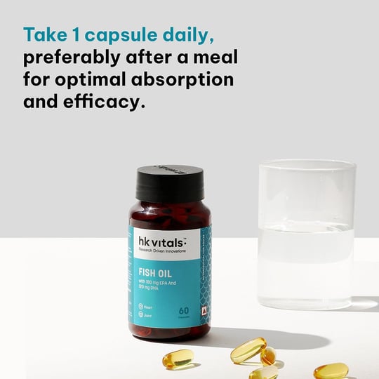 7 - HK Vitals Fish Oil Capsules by HealthKart,  60 capsules 