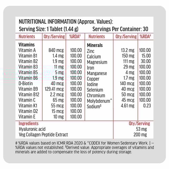 6 - HK Vitals Multivitamin Plus Women,  30 tablet(s)  Unflavoured 
