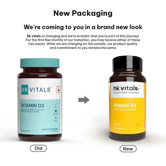 HK Vitals Vitamin D3 90 Caps - Pack Of 2