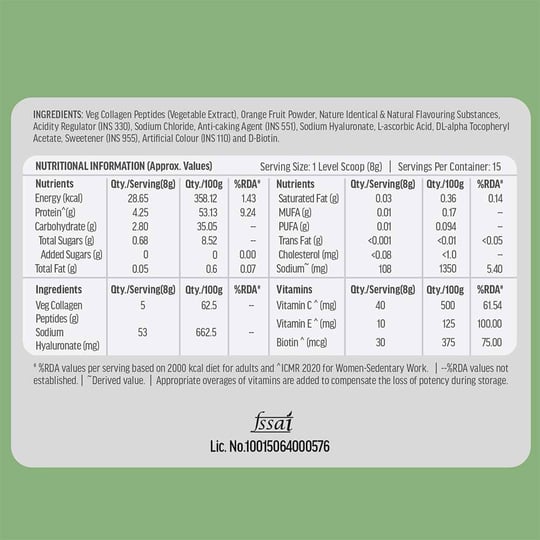 HK Vitals Skin Radiance Collagen 120 g Veg Orange & Glutathione Effervescent Orange 15 Tabs Combo