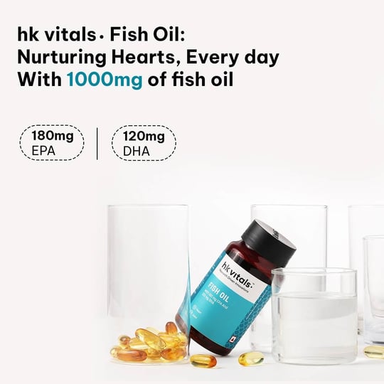 5 - HK Vitals Fish Oil 1000mg with 180mg EPA and 120mg DHA,  90 capsules