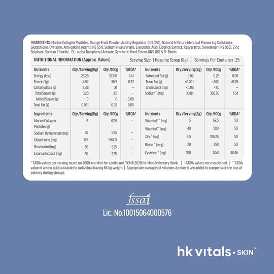 200 g Collagen Orange and Hair Vitamins 30 Tabs for Men Combo